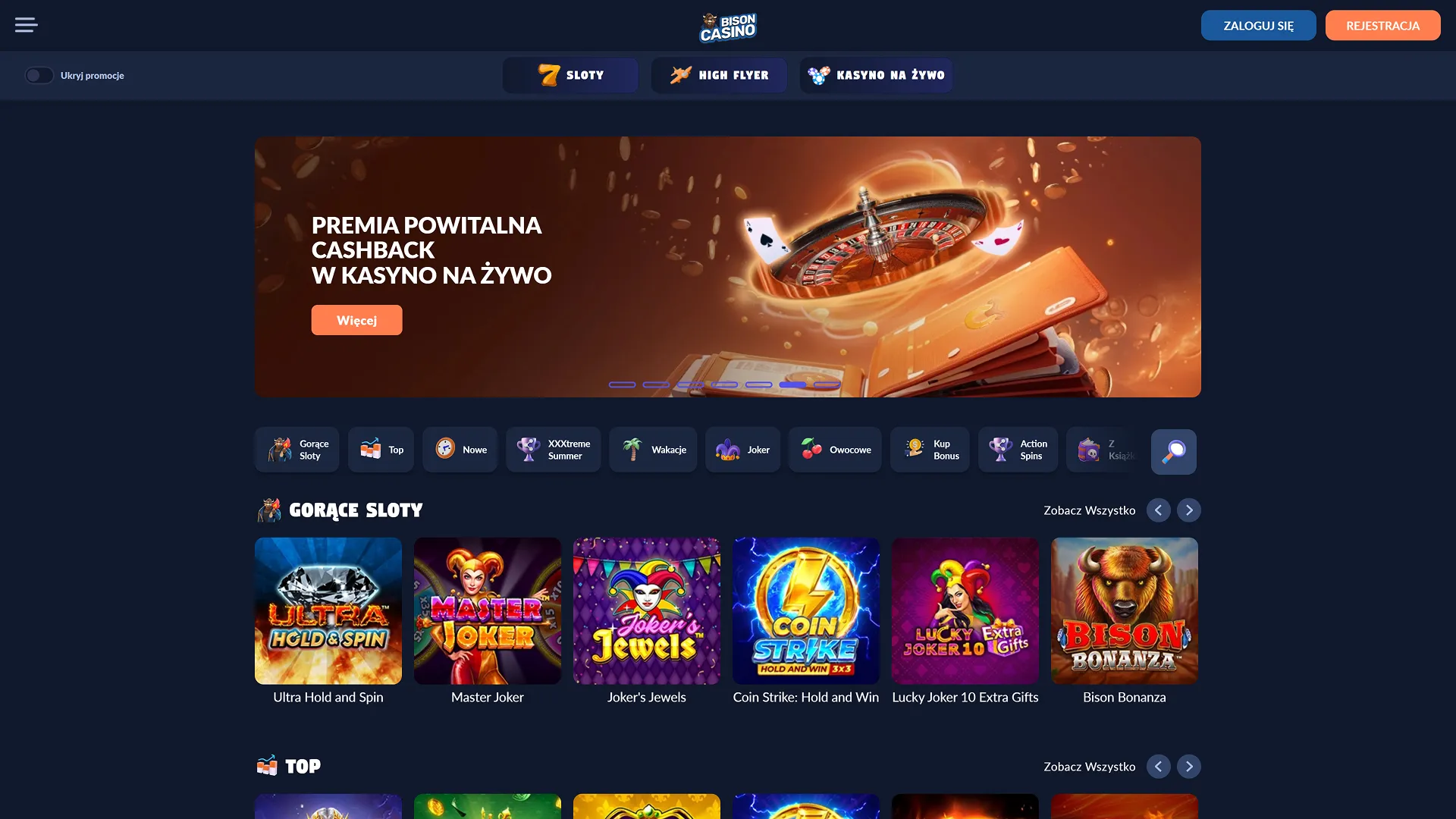 Bison Casino polskie gry slotowe