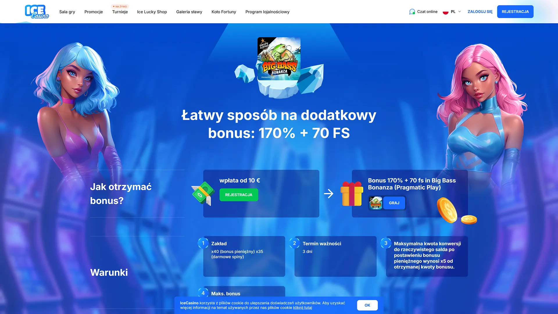 Ice Casino sloty bez depozytu dla Polaków