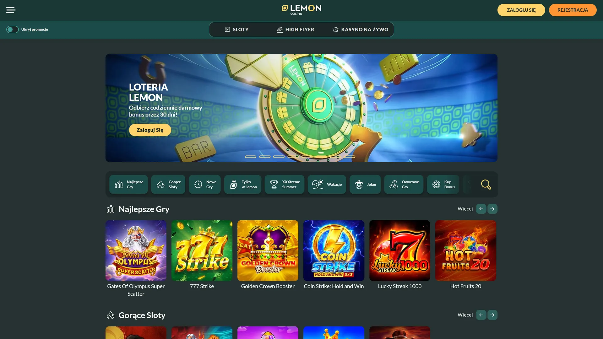 Lemon Casino polskie automaty online