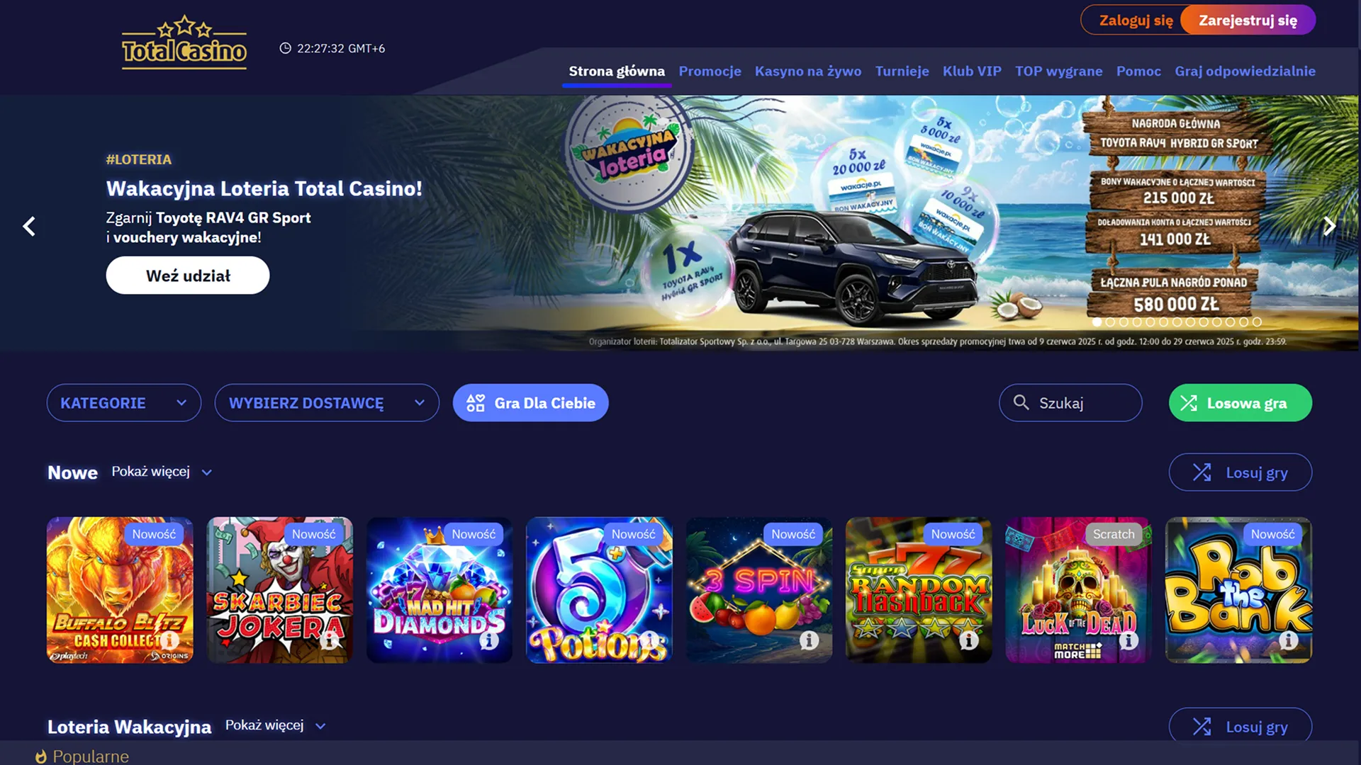 Total Casino platforma z polskimi automatami